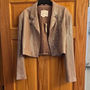 Sparkling Taupe Sequin Blazer